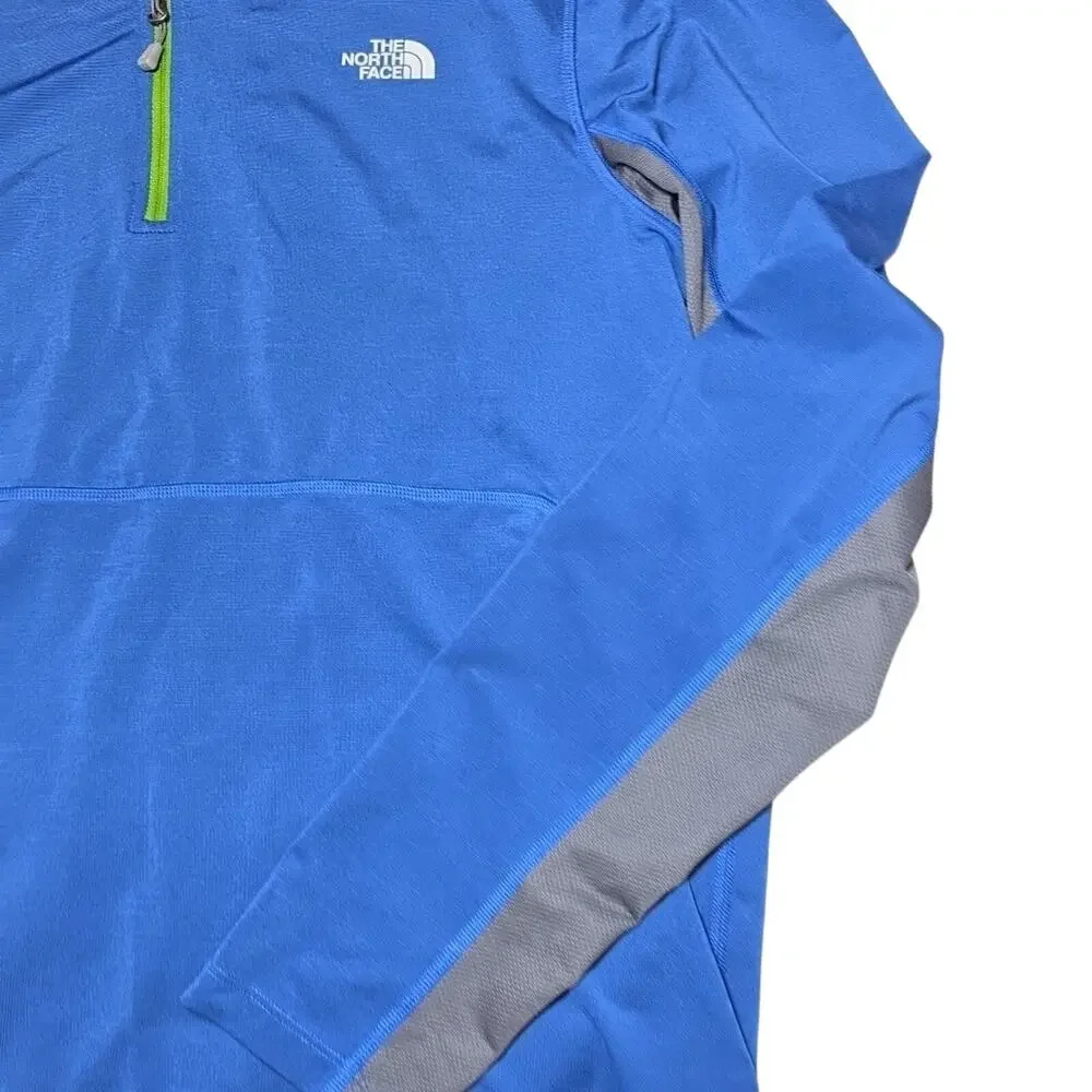 Shirt The North Face Long Sleeve Quarter Zip FlashDry Blue Grey Mens Medium